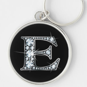 "E" Diamond Bling Sleutelhanger