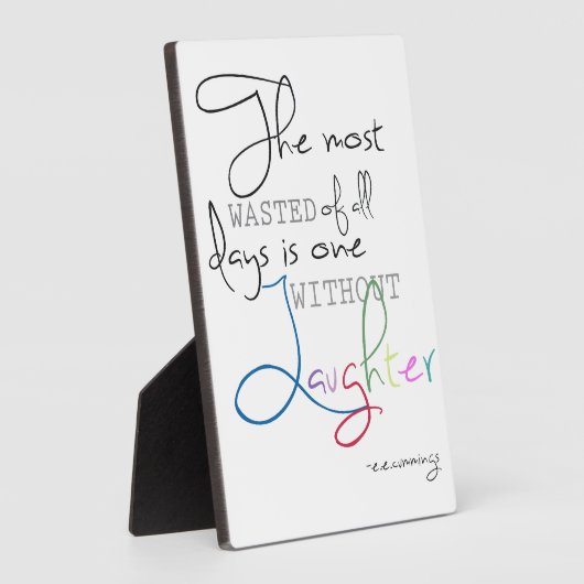 E.E. Cummings Laughter Quote Plaque Fotoplaat (Zijkant)