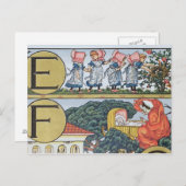 E-F uit een alfabet op basis van neursery-ritmes Briefkaart (Voorkant / Achterkant)