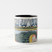 E-F uit een alfabet op basis van neursery-ritmes Tweekleurige Koffiemok (Center)