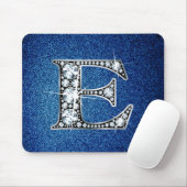 E Faux-"Diamond Bling" op Denim Mousepad Muismat (Met muis)