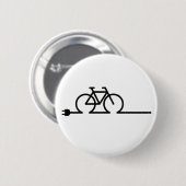 E fiets oplaad punt lader symbool. Acculader Ronde Button 5,7 Cm (Voorkant /achterkant)