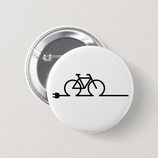 E fiets oplaad punt lader symbool. Acculader Ronde Button 5,7 Cm (Voorkant /achterkant)