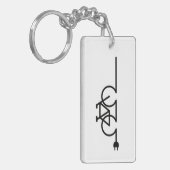 E fiets oplaadpunt lader symbool. Acculader Sleutelhanger (Voorkant Links)