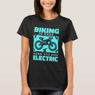 E Fietstocht Fietsfiets Batterij Elektrische fiets T-shirt