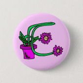 E - Flowers Monogram Button (Voorkant)