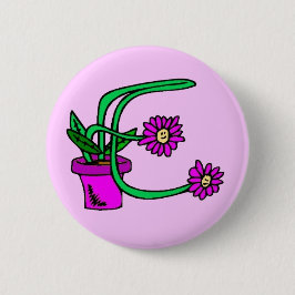 E - Flowers Monogram Button