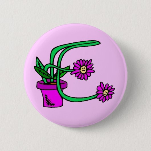 E - Flowers Monogram Button (Voorkant)