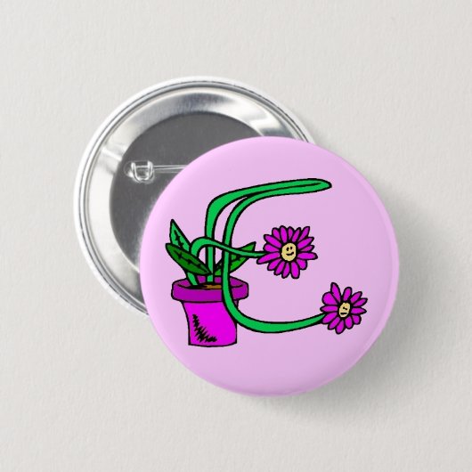 E - Flowers Monogram Button (Voorkant /achterkant)