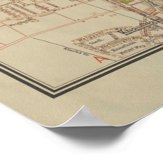 E. Gaebler’s Grosser Plan von Leipzig (1943) Poster (Hoek)