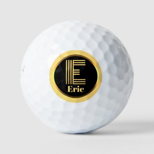 E Gold Monogrammed Letter Personalized Golf Balls Golfballen (Voorkant)