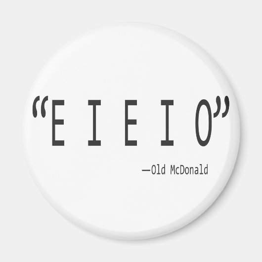 E I E I O MAGNEET (Voorkant)