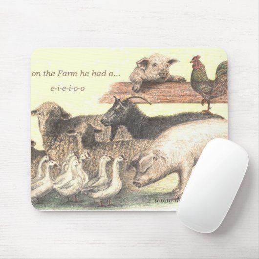 e-i-e-i-o-o-landbouwhuisdieren Mousepad Muismat (Met muis)