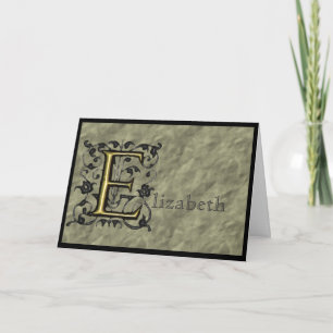 E - In reliëf gemaakt Vintage Monogram Notitiekaartje