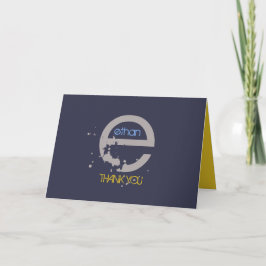 E Initiaal Collectie bar mitswa bedankkaart