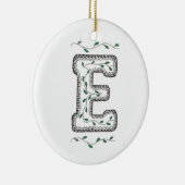E Initiaal kerstboomversiering Keramisch Ornament (Rechts)