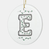 E Initiaal kerstboomversiering Keramisch Ornament (Links)