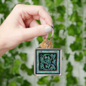 E Initiaal "Masselle Blue" Sleutelhanger (Hand)