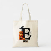 E Initiaal Trick or treat Schattige Halloween Snoe Tote Bag (Achterkant)
