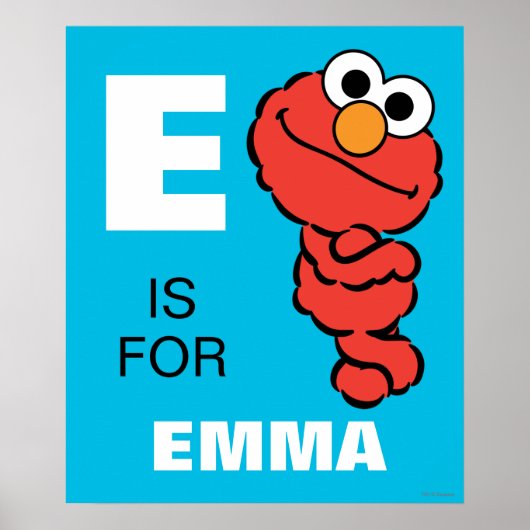 E is for Elmo | Add Your Name Poster (Voorkant)