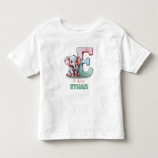 E is for Ethan – Personalized Toddler T-shirt (Voorkant)
