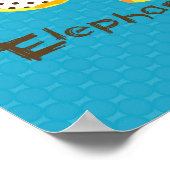 "E is voor digitale schilderafdrukken van olifante Poster (Hoek)