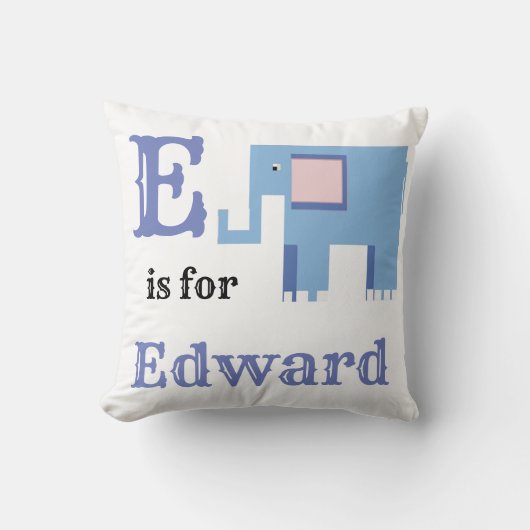 E is voor Edward baby jongen Kussen (Voorkant)