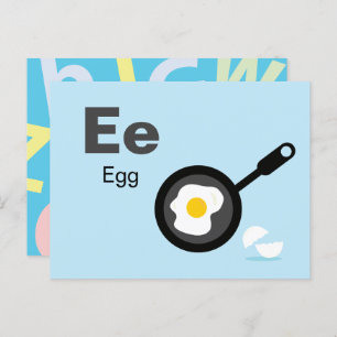 E is voor Egg - Alphabet Flash Kaart