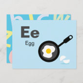 E is voor Egg - Alphabet Flash Kaart (Voorkant / Achterkant)