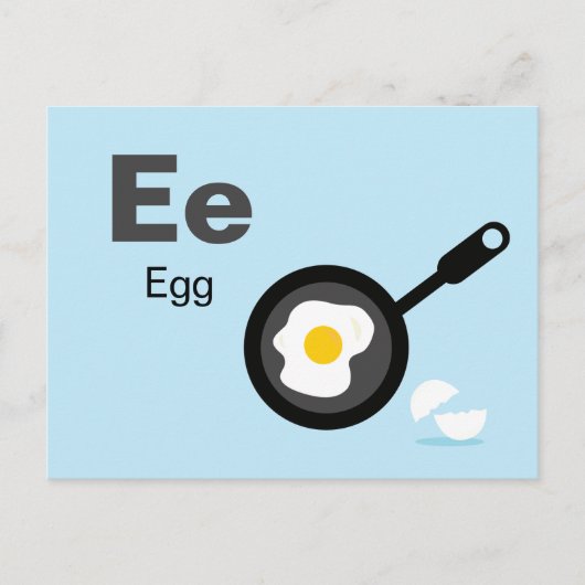 E is voor Egg - Alphabet Flash Kaart (Voorkant)