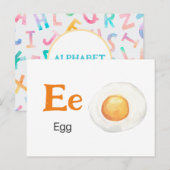 E is voor Egg - Alphabet Flash Kaart (Voorkant / Achterkant)