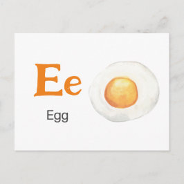 E is voor Egg - Alphabet Flash Kaart