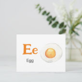 E is voor Egg - Alphabet Flash Kaart (Staand voorkant)
