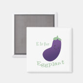 E is voor Eggplant Magneet (Voorkant / Achterkant)