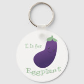 E is voor Eggplant Sleutelhanger (Voorkant)