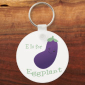E is voor Eggplant Sleutelhanger (Voorkant)