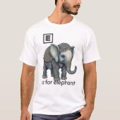 E is voor Elephant T-Shirt (Voorkant)