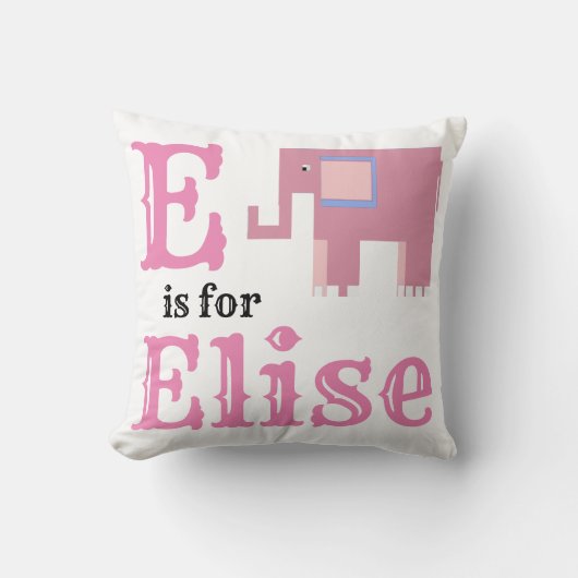 E is voor Elise meisje Kussen (Voorkant)