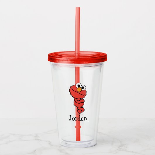 E is voor Elmo | Jouw namen toevoegen Acryl Drinkbeker (Voorkant)