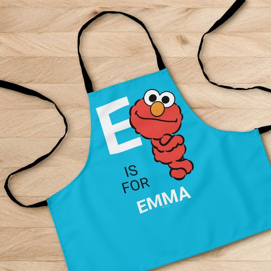 E is voor Elmo | Jouw namen toevoegen Schort