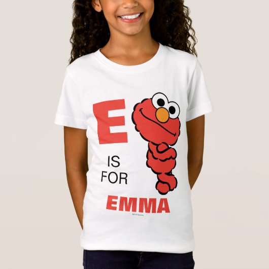 E is voor Elmo | Jouw namen toevoegen T-shirt (Voorkant)