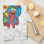 E is voor Elmo | Jouw namen toevoegen Theedoek (Quarter Fold)