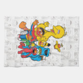 E is voor Elmo | Jouw namen toevoegen Theedoek (Horizontaal)