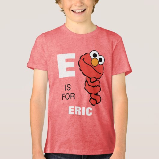 E is voor Elmo | Jouw namen toevoegen Tri-Blend Shirt (Voorkant)
