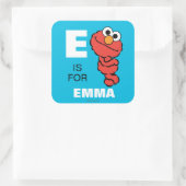 E is voor Elmo | Jouw namen toevoegen Vierkante Sticker (Tas)