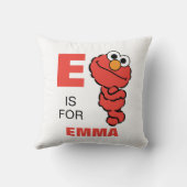 E is voor Elmo | Voeg je naam toe Kussen (Achterkant)