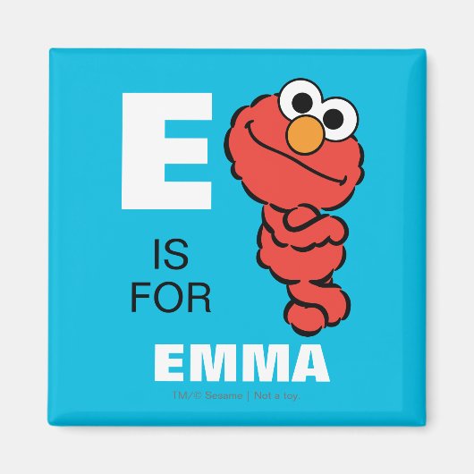 E is voor Elmo | Voeg je naam toe Magneet (Voorkant)