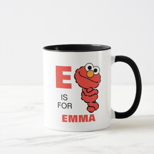 E is voor Elmo | Voeg je naam toe Mok (Rechts)