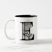 E is voor epidermis (mok) tweekleurige koffiemok (Links)