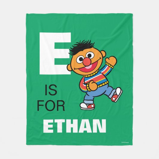 E is voor Ernie | Jouw namen toevoegen Fleece Deken (Voorkant)
